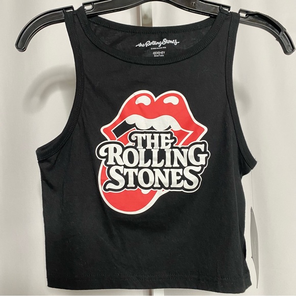 The Rolling Stones Lips Graphic Crop Tank Top • L (juniors) - Picture 2 of 4